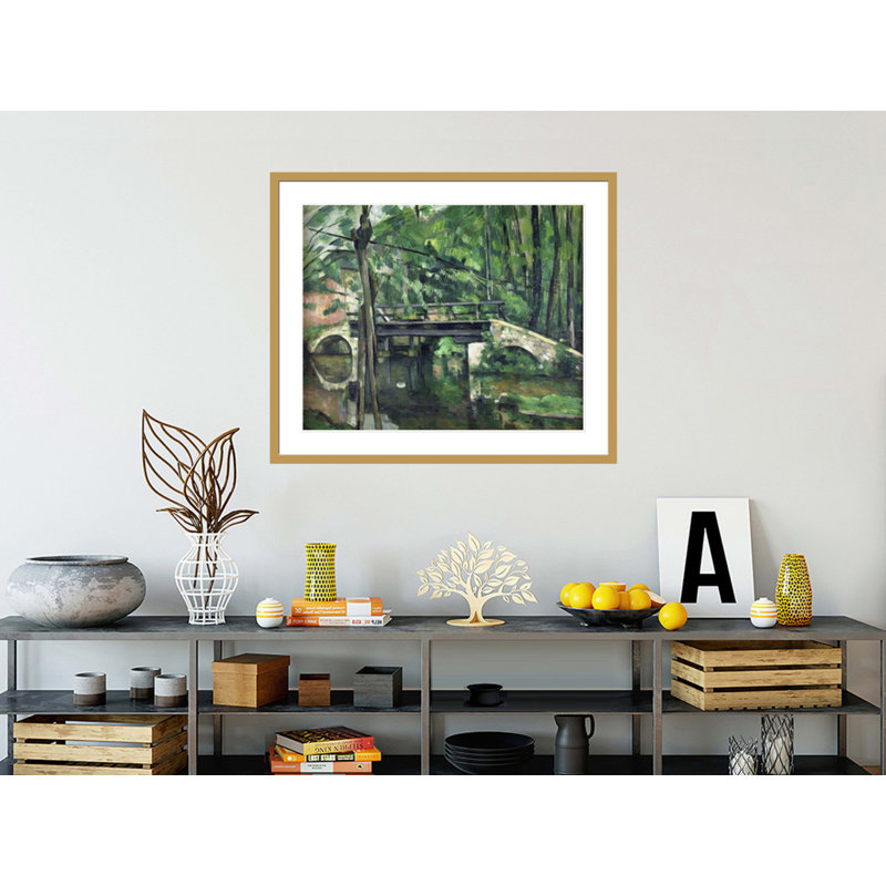 «The Bridge at Maincy» ou «The Bridge at Mennécy» ou «The Little Bridge» par Paul Cézanne, impression giclée encadrée
