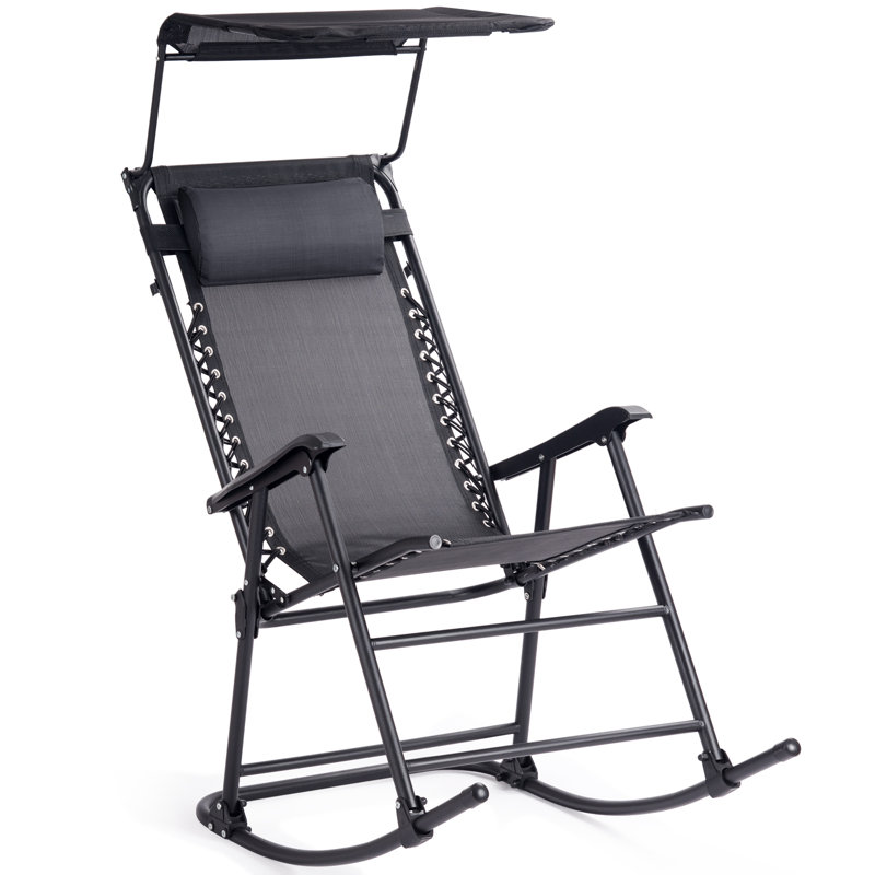Banji Metal Outdoor Rocker Chair, Black
