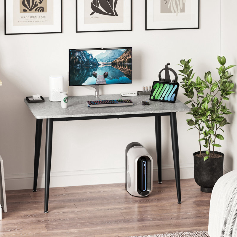 Metal Base Dining Table, Grey