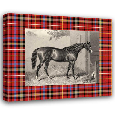 Loon Peak® Hacker, E. Gallery Wrapped Canvas Art Titled: Equestrian Plaid III