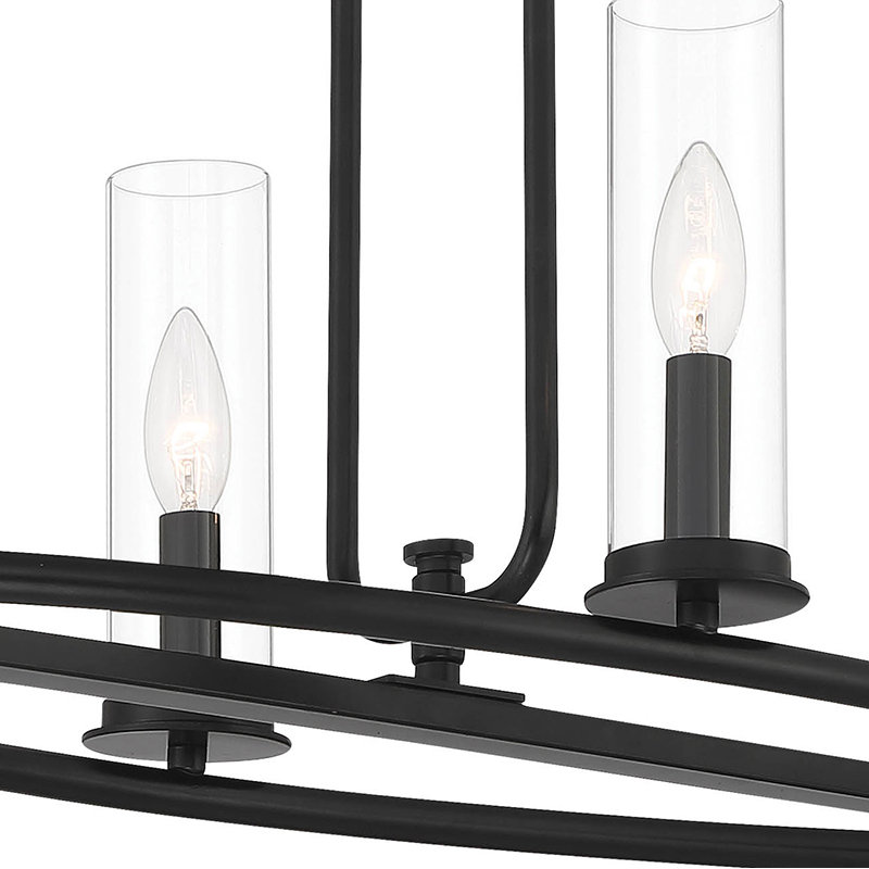 4 - Light Kitchen Island Pendant, Matte Black