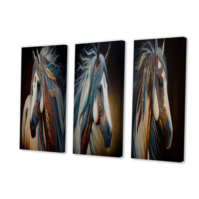 Colorful Native American Horse I " Colorful Native American Horse I " 3 - Pieces