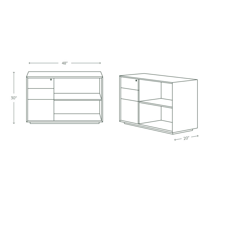 Credenza, Right, White