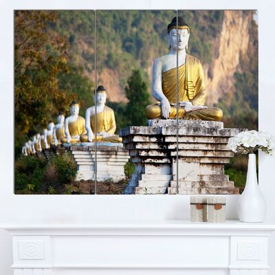 Beautiful Row of Buddha Statues' 3 Piece Photographic Print on Wrapped Canvas Set -  Design Art, PT12269-3P