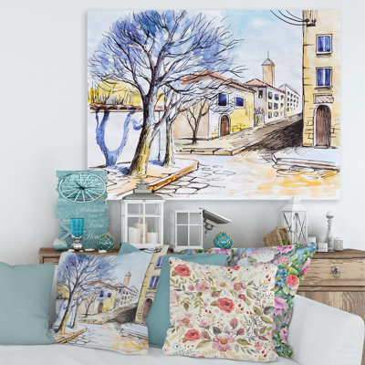 " White House In Summer Village " Painting Print