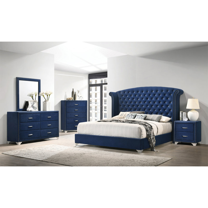 Commode 6 tiroirs Dearmond, Bleu pacifique