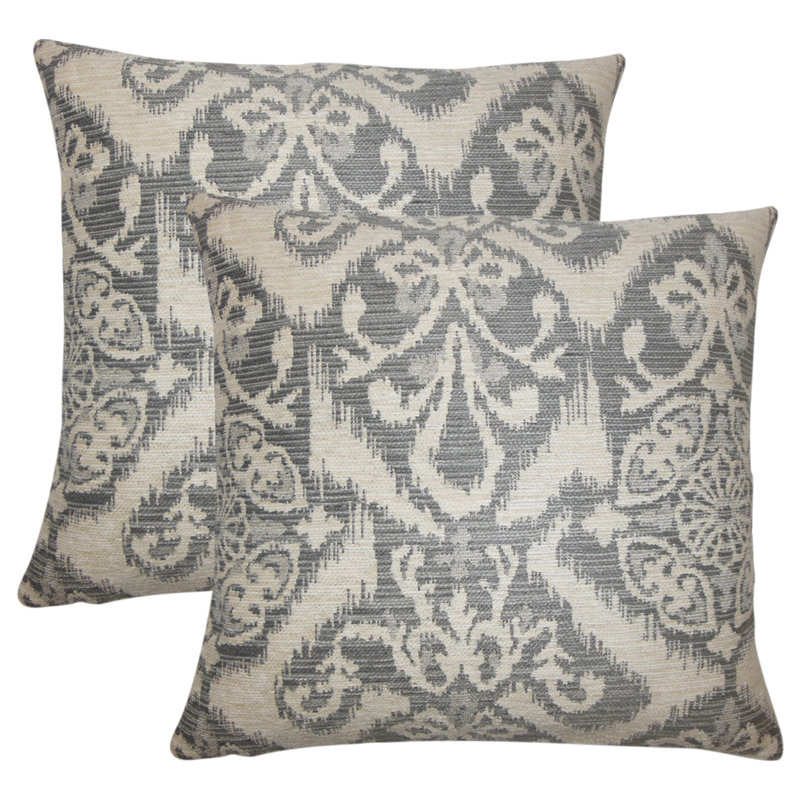 Coussin décoratif Ikat, Brouillard