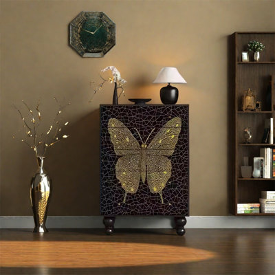 Elegant Walnut Storage Cabinet with Large Drawers