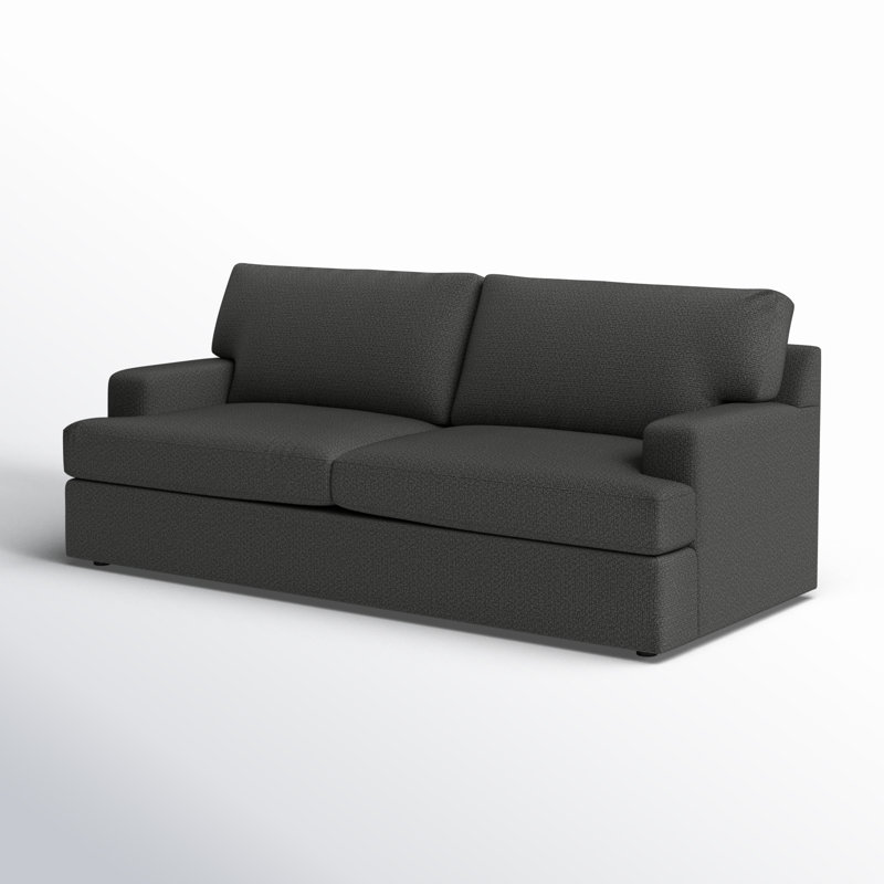 Canapé-lit rembourré sur mesure 84 po Cleo, Tissu bouclé fumée Davis