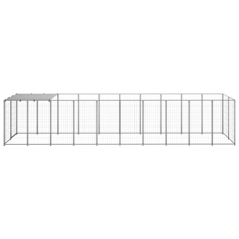 Pierce 43.31cm H Metal Yard Kennel With Door, Silver