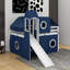Lit mezzanine double avec tente et tour-485003282
