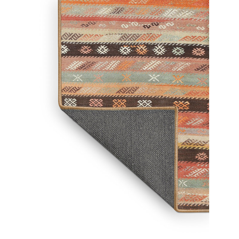 Tapis contemporain rose clair / noir, Rectangle 7 pi x 10 pi