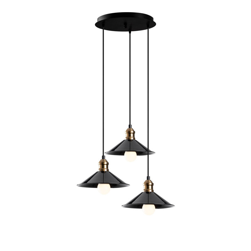 Luminaire suspendu conique à 3 lumières Excalibur