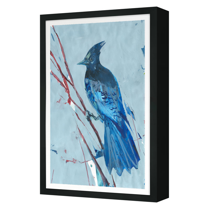 Blue Jay 3 Print by PC Ngo, 45" H x 30" W, Black Framed