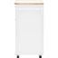 Îlot de cuisine blanc avec armoire de rangement et roulettes verrouillables. Micro-ondes de bureau en bois massif pour la cuisine, la salle à manger et la salle de bain. 2 tiroirs et rangement réglable. Mouvement lisse 5. Option stationnaire