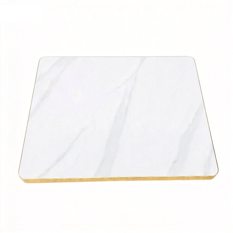 Plateau de table rectangulaire en pierre frittée aspect marbre 30 po x 24 po, pour restaurants et cafés (plateau de table seulement)