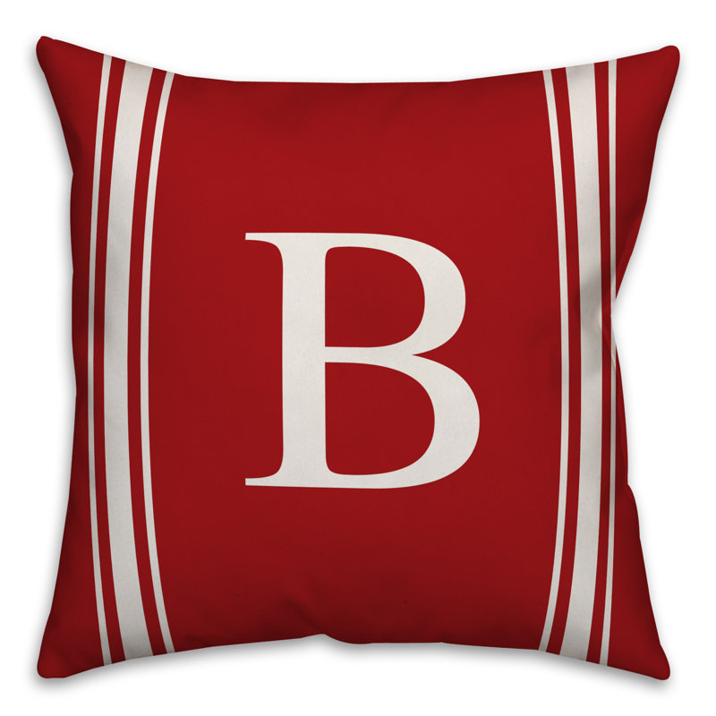 Striped Throw Pillow, B, Red