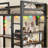 Loft Bed Twin Size with L Shaped Desk and Shelves, Metal Bed Frame Power Outlet and LED Lighted-405782117