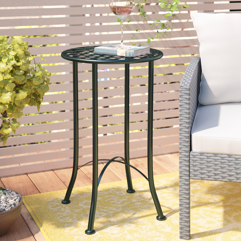 Table d'appoint en métal Arvind, Vert gris