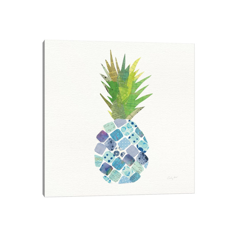 Tropical Fun Pineapple II by Courtney Prahl - Wrapped Canvas Painting, 30.48 cm H x 30.48 cm W