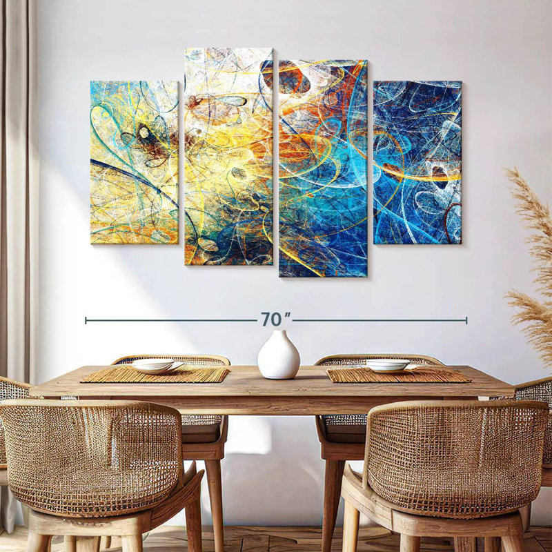 Avery Whimsical Dynamic Abstract, 42" H x 68" W