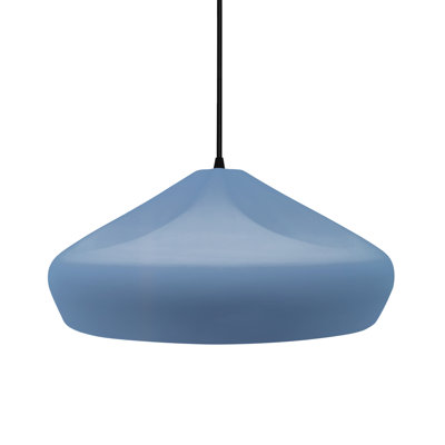 Radiance - Crease 1-Light Pendant - Sky Blue - Matte Black - 15.25"W x 6.5"H - Dedicated LED - Black Cord