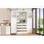 Armoire de cuisine autoportante 35,5 x 17,6 x 70,9 pouces, armoire de rangement haute avec 4 portes, 2 tablettes de porte, 8 plateaux coulissants et tablette réglable pour la salle à manger, blanc-866364530