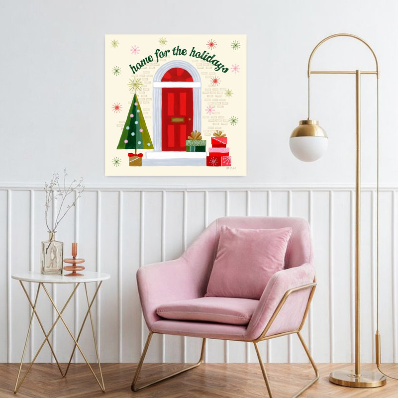Maison contemporaine pour les fêtes avec arbres de Noël, H 32 po x l 32 po