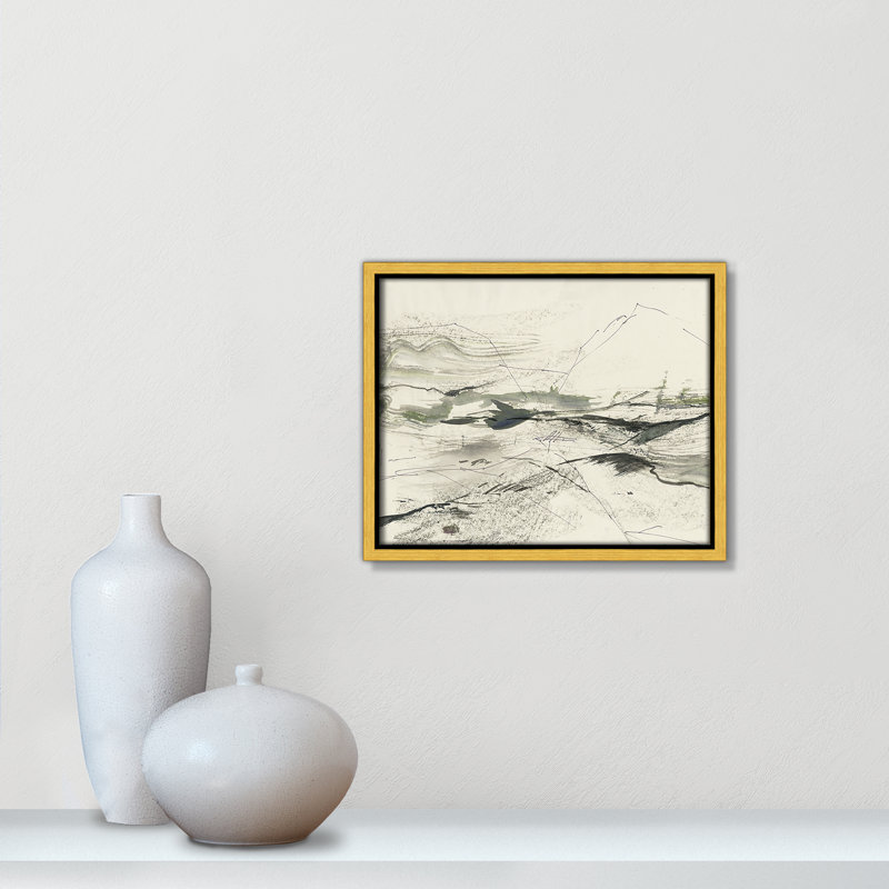 " Green Sketches " by PI Studio, Pas de tapis, H 9,5 po x l 11,5 po x P 2 po, Cadre flottant doré