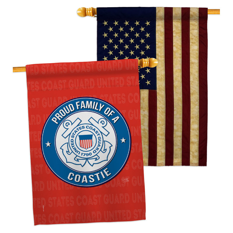 Drapeau de maison en polyester 40 x 28 po Proud Family Coastie