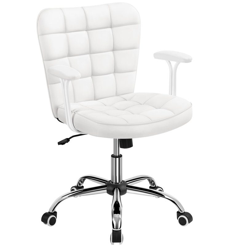 Task Chair, White, Silver
