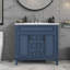 Meuble-lavabo 36 po avec lavabo supérieur, armoire de rangement moderne avec 2 portes à fermeture douce et 2 tiroirs, meuble-lavabo simple-97698523