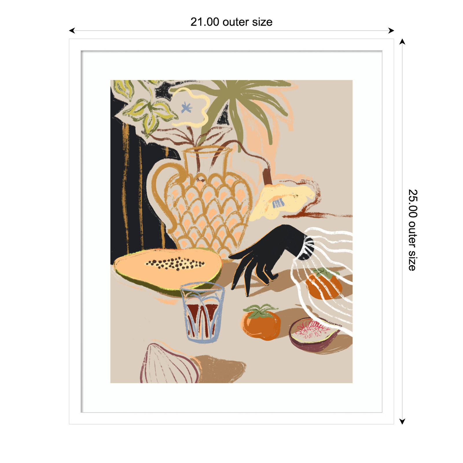 Northbrook "Fruitful Spread" Print, White, 25" H x 21" W