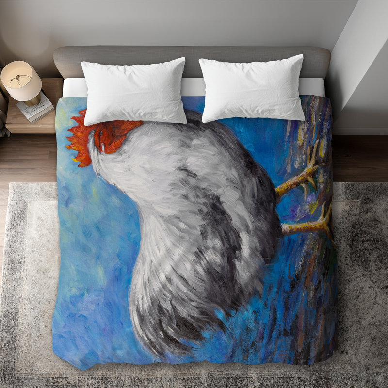 Grey Rooster Contemporary Animals Duvet Cover | Home Decor