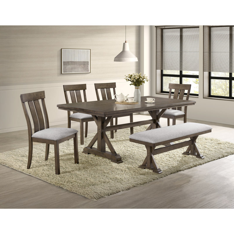 2pc Rustic Upholstered Dining Chairs