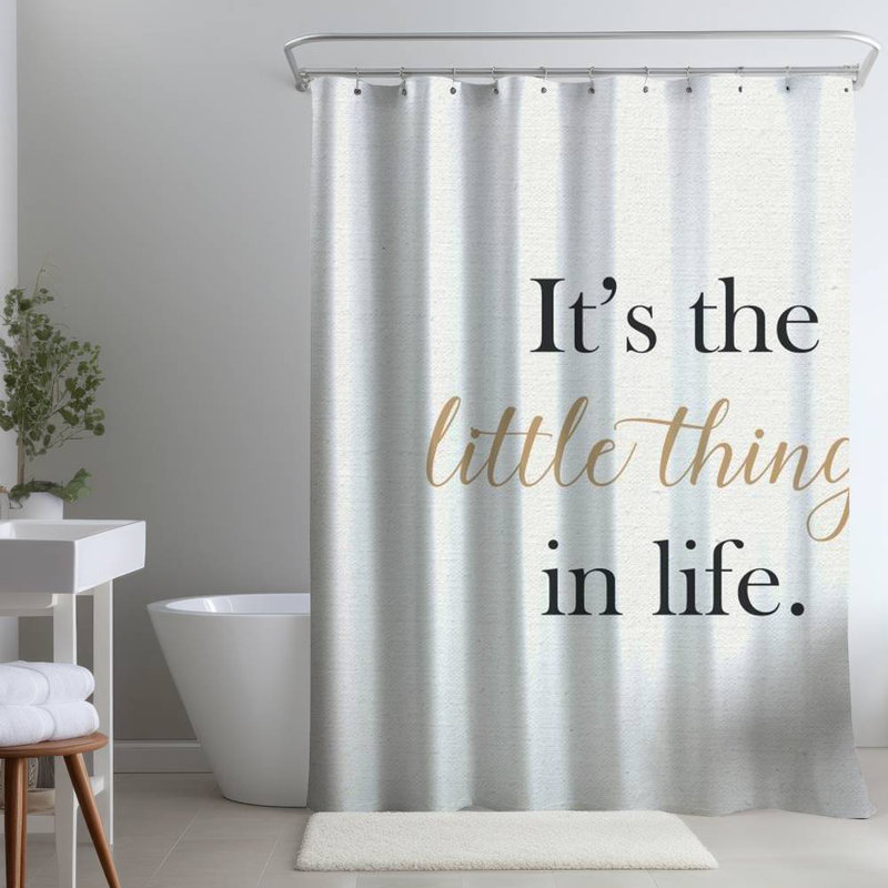 Shower Curtain QU11 – Polyester Shower Curtain, Dye Sublimation Print, 71" W × 74" L