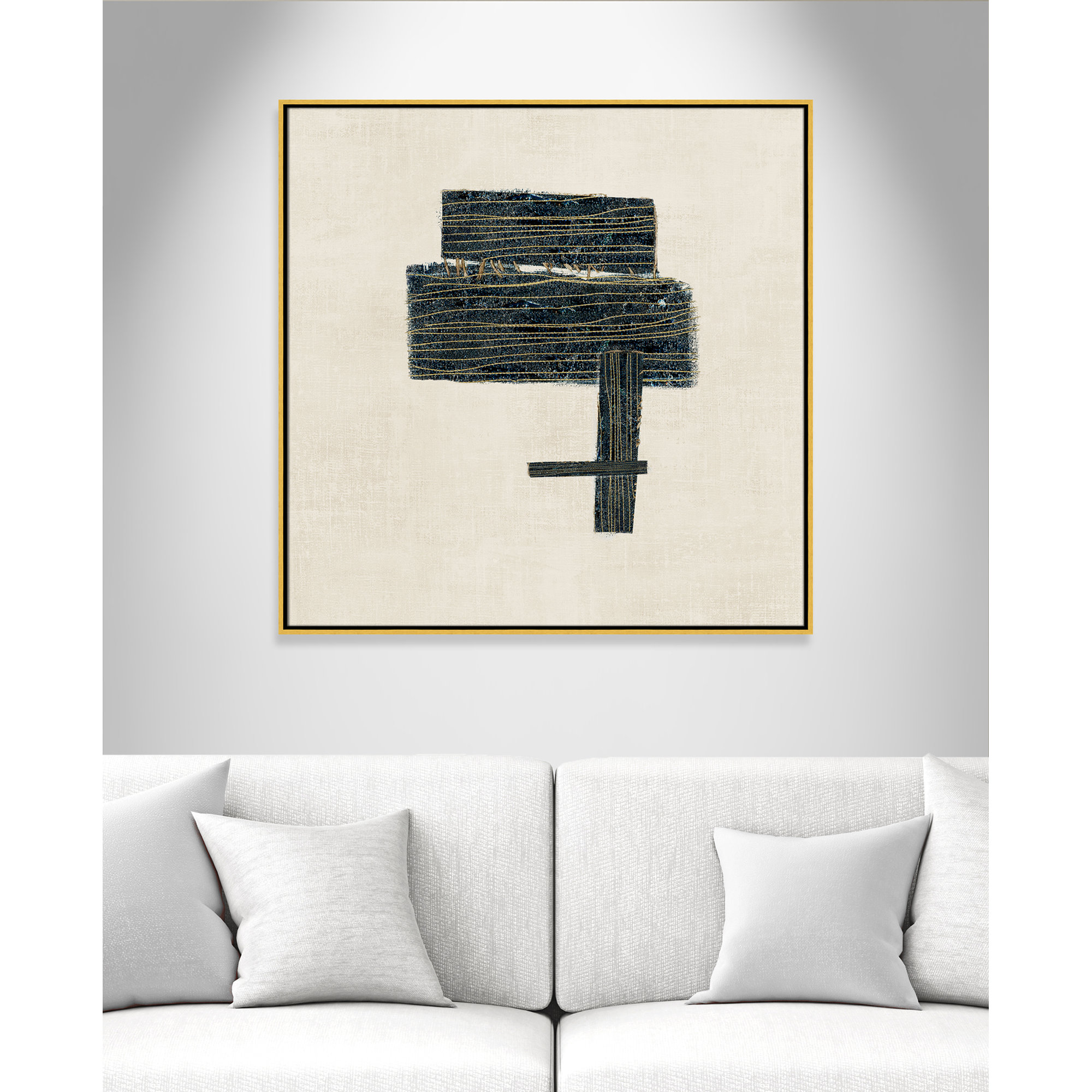 Stiched I Print by , Gold, 37.5" H x 37.5" W