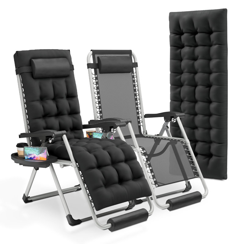 Fauteuils inclinables, fauteuils inclinables avec coussins, porte-gobelet et repose-pieds Reakwon, Gris, Camouflage