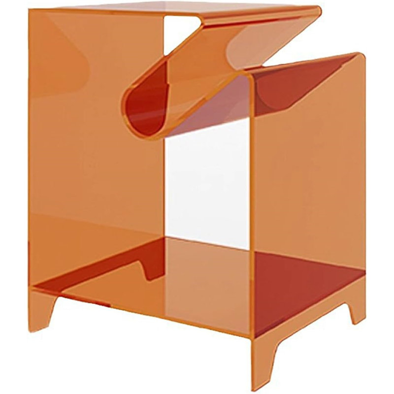 Table de bout moderne en acrylique, table de chevet transparente en Lucite avec tablette inférieure, table de chevet contemporaine pour petits espaces et table d'appoint de salon