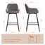 Fixed Height Velvet Bar Stool with Diamond Tufted Back-283683775