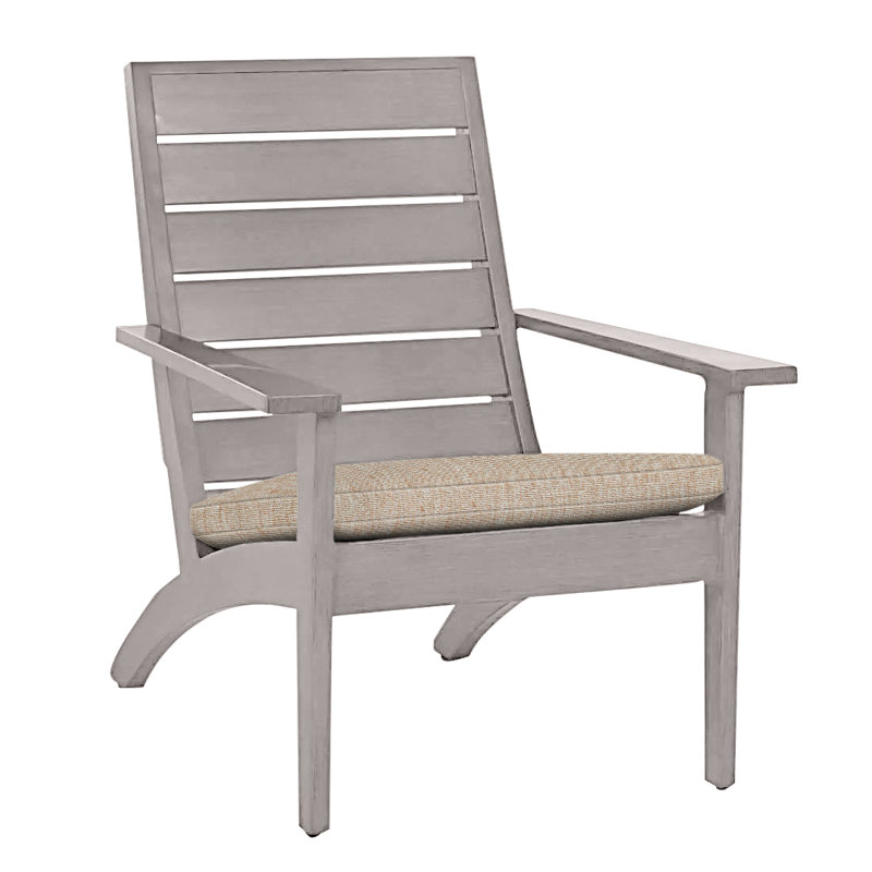 Kennebunkport Aluminum Adirondack Chair - Oyster, Oyster, No Welt, Canvas Sand