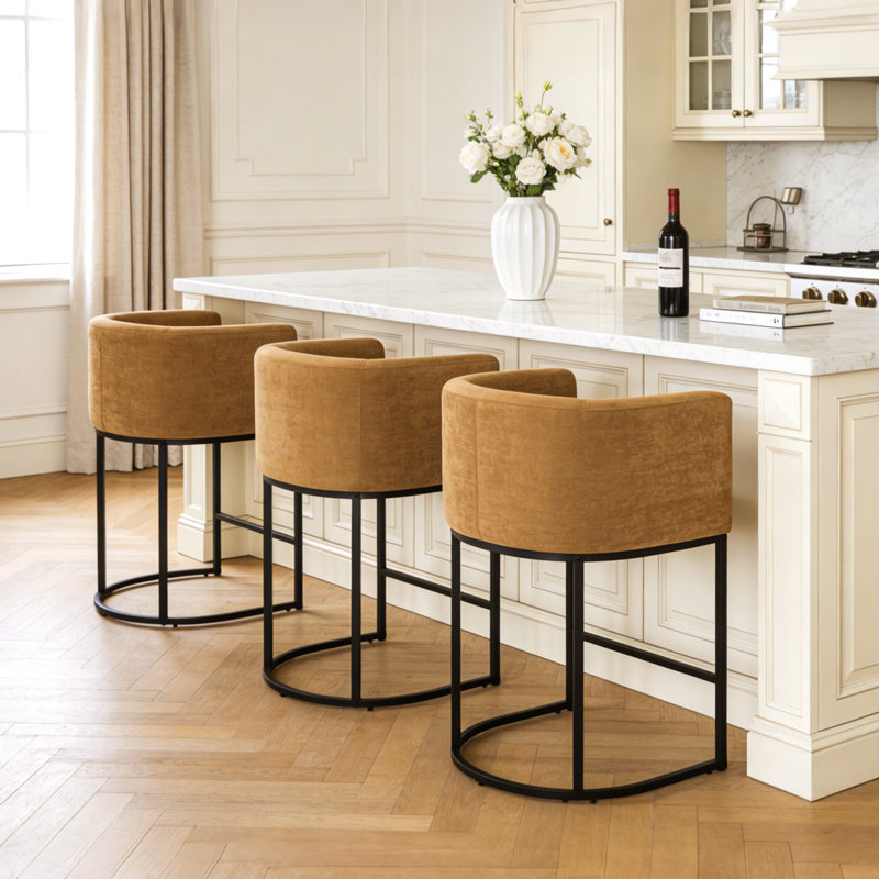 Tabouret de bar 26 po, Yellow Seat/Black Frame, 3