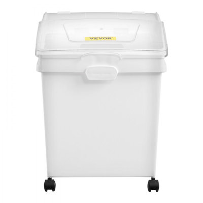 Ingredient Bin, 10.5 Gallons Capacity Ingredient Storage Bin, PP Material Flour Bins On Wheels, White Shelf Ingredient Bin with Scoop and Sliding Lid, Commercial Storage Bins