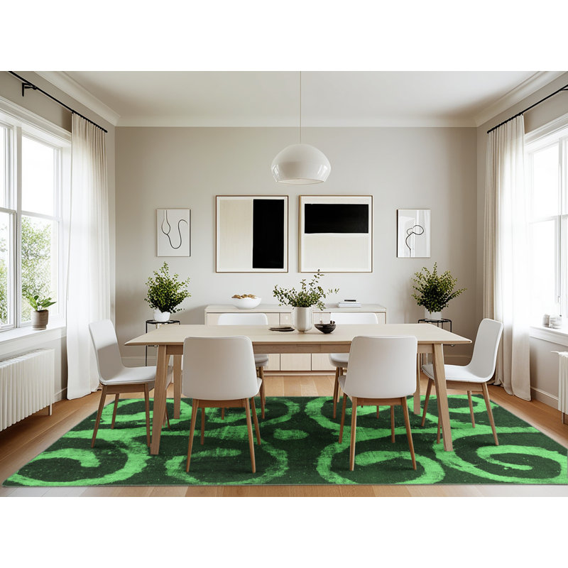Washable Abstract Indoor Rug, Revtangle 7' x 10'