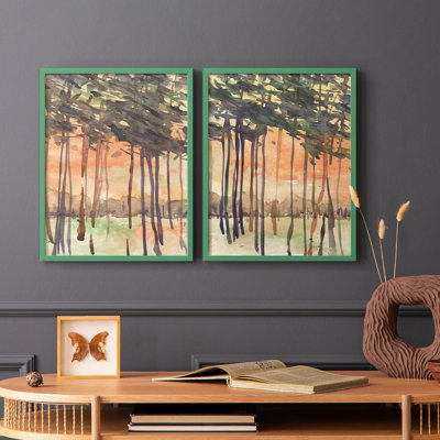 Entre les arbres, impression encadrée I-Premium - prête à être accrochée - aucun clou requis - aucun clou requis