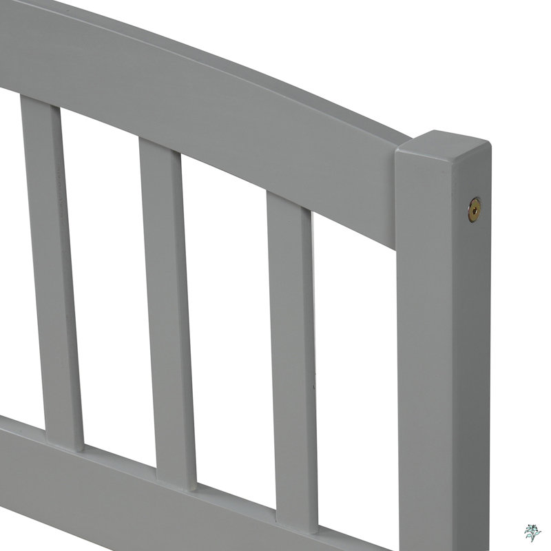 Cadre de lit plateforme simple avec deux tiroirs et tête de lit, Gris