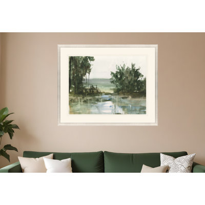 Stillwater Lakeside Reflections Gold Framed Wall Art