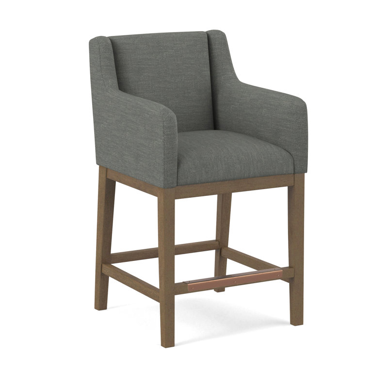 Upholstered Stool, 61626-87, Weathered Gray