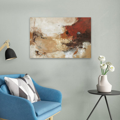 Courbure - art abstrait gris brun rouge