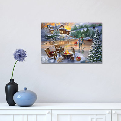 Evening Skate by Bigelow Illustrations - Wrapped Canvas Painting